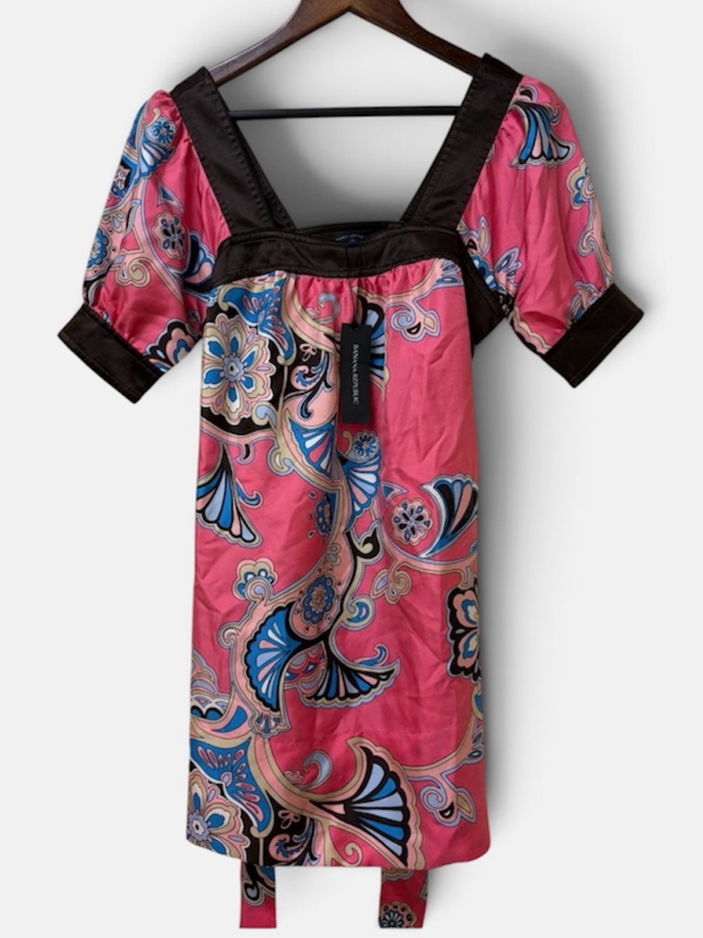 NWT Banana Republic Japan Silk Paisley Dress Pockets Size S (Fits Petite XS/S)